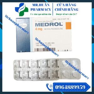 Medrol 4Mg, Medrol, Methylprednisolon, Chống viêm, Chống dị ứng