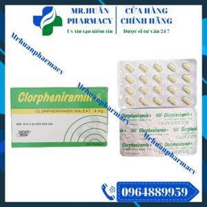 Clorpheniramin 4, Clorpheniramin, Cảm cúm, Mẩn ngứa, Sổ mũi