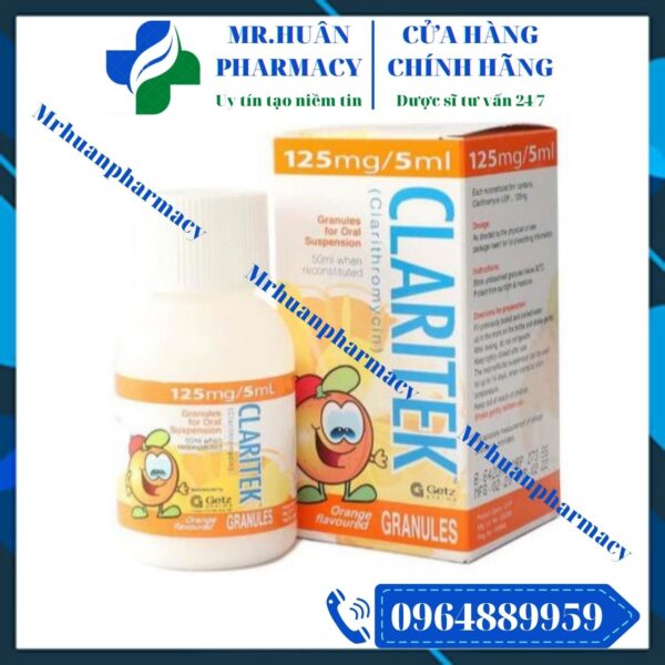Claritek 125mg/5ml, Claritek, Clarithromycin, Klacid