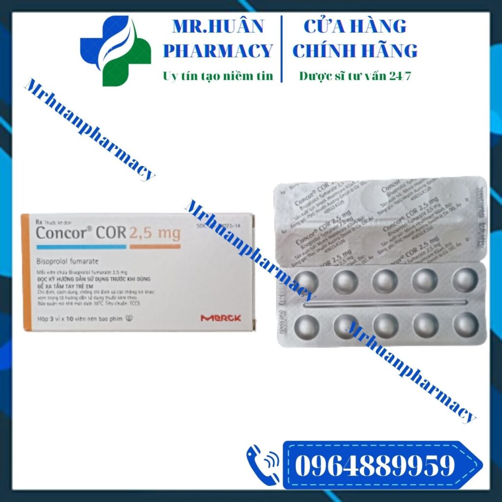 Concor COR 2.5mg (Hộp 3 vỉ x 10 viên) – Thuốc điều trị rối loạn nhịp ...