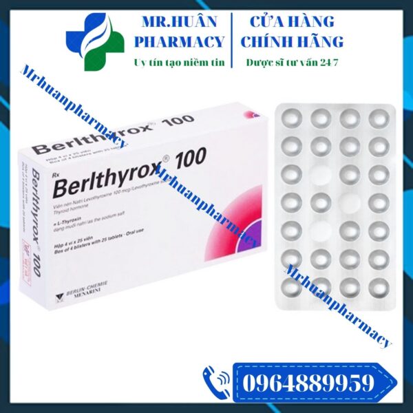 Berlthyrox 100, Berlthyrox, Levothyroxine, Hormon tuyến giáp, Bướu cổ