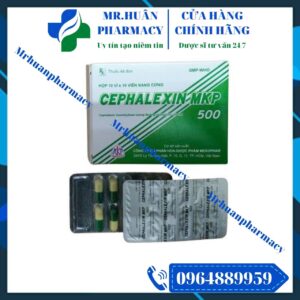 Cephalexin MKP 500, Cephalexin, Cephalexin 500mg, Viêm xoang, Viêm phế quản, Viêm tai giữa