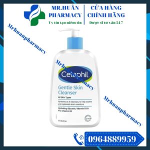 Cetaphil, Sữa rửa mặt, Cetaphil Gentle Skin Cleanser, Cetaphil Gentle Skin Cleanser 473ml, Mụn trứng cá, Cetaphil 473ml