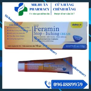 Feramin Stop Itching Cream, Chàm, Vẩy nến, Thuỷ đậu, Herpes, Zona