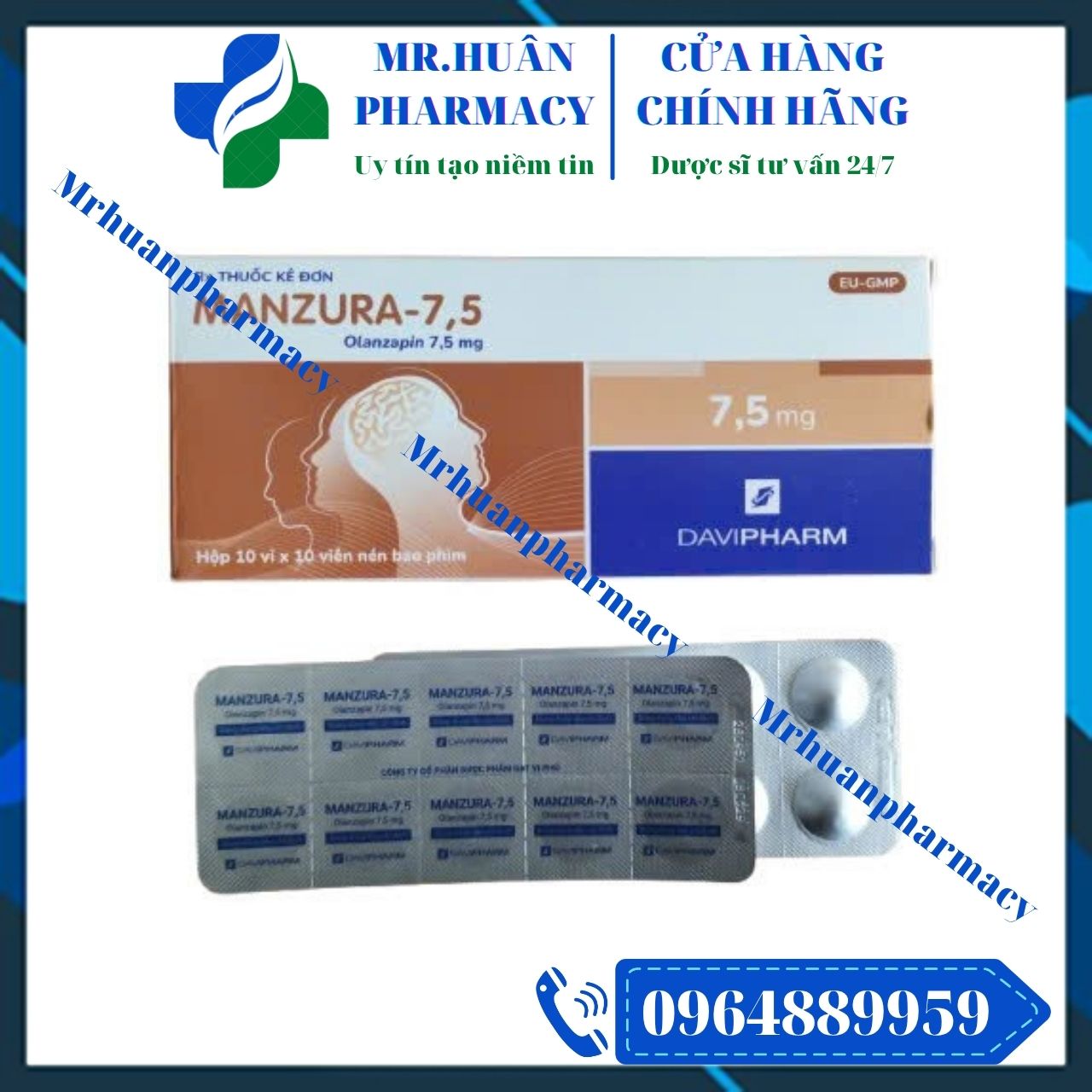 Manzura 7.5mg, Manzura, Olanzapin, Olanzapin 7.5mg, Tâm thần phân liệt, Rối loạn lo âu Manzura 7.5mg, Manzura, Olanzapin, Olanzapin 7.5mg, Tâm thần phân liệt, Rối loạn lo âu