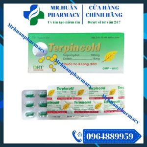 Terpincold, Ho khan, Ho về đêm, Terpin codein, Ho kéo dài