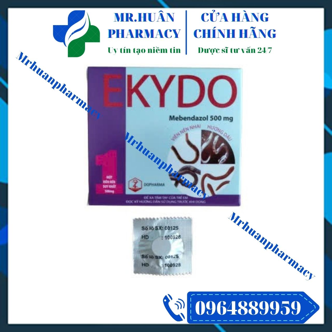 Ekydo 500mg, Mebendazole 500mg, Giun đũa, Giun tóc, Giun móc, Giun kim Ekydo 500mg, Mebendazole 500mg, Giun đũa, Giun tóc, Giun móc, Giun kim