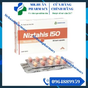 Niztahis 150, Niztahis, Nizatidine, Nizatidine 150mg, Loét dạ dày - tá tràng, Trào ngược dạ dày - thực quản