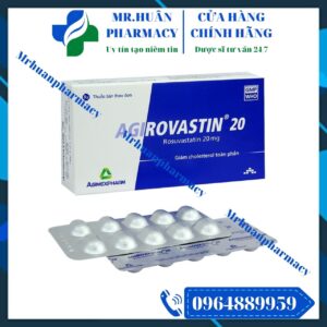 Agirovastin 20, Agirovastin, Rosuvastatin, Rosuvastatin 20mg, Mỡ máu cao, Rối loạn mỡ máu