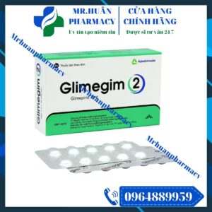 Glimegim 2, Glimegim, Glimepiride, Glimepirid 2mg, Tiểu đường, Đái tháo đường
