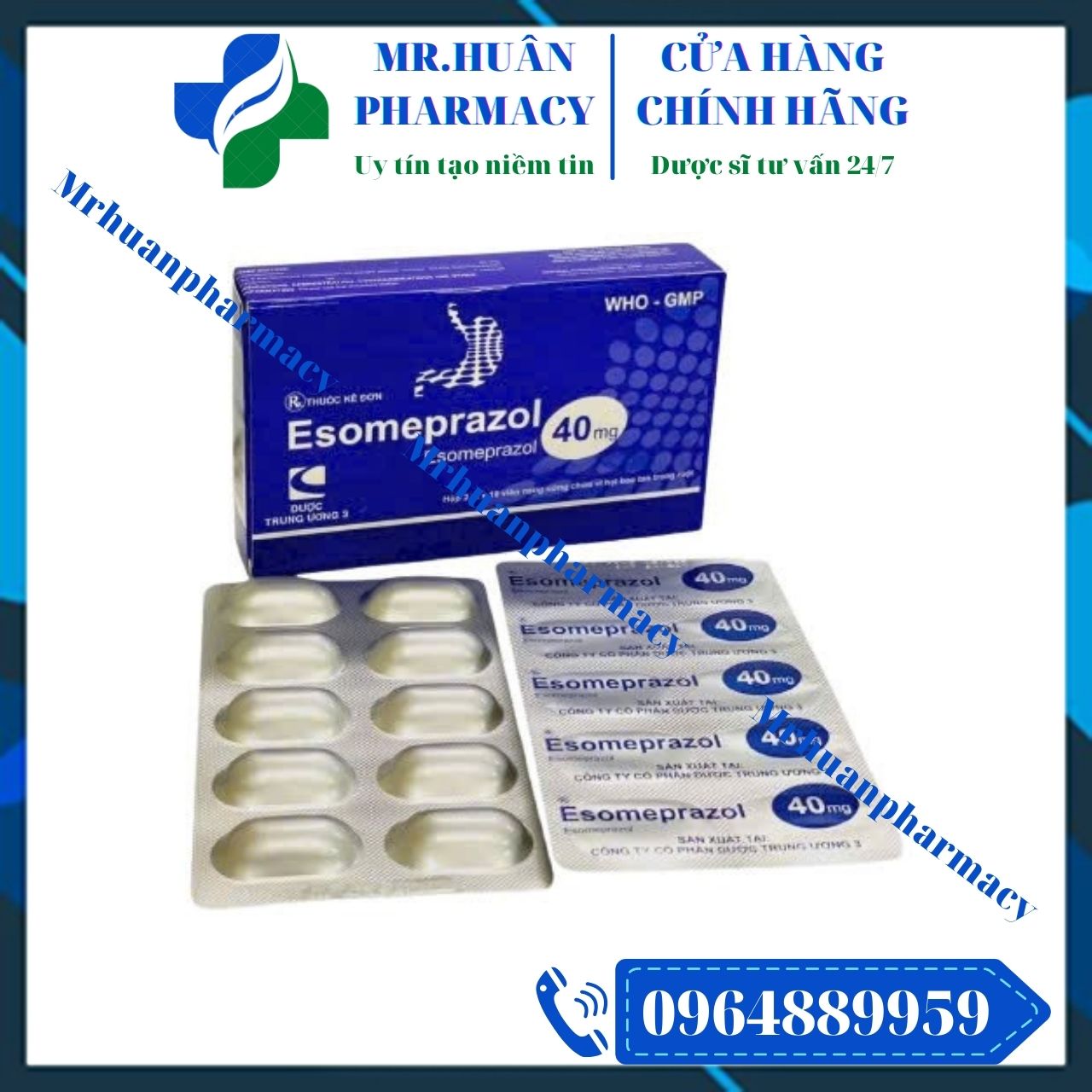 Esomeprazol 40mg, Esomeprazol, Nexium, Viêm loét dạ dày, Loét tá tràng, Trào ngược dạ dày - thực quản Esomeprazol 40mg, Esomeprazol, Nexium, Viêm loét dạ dày, Loét tá tràng, Trào ngược dạ dày - thực quản
