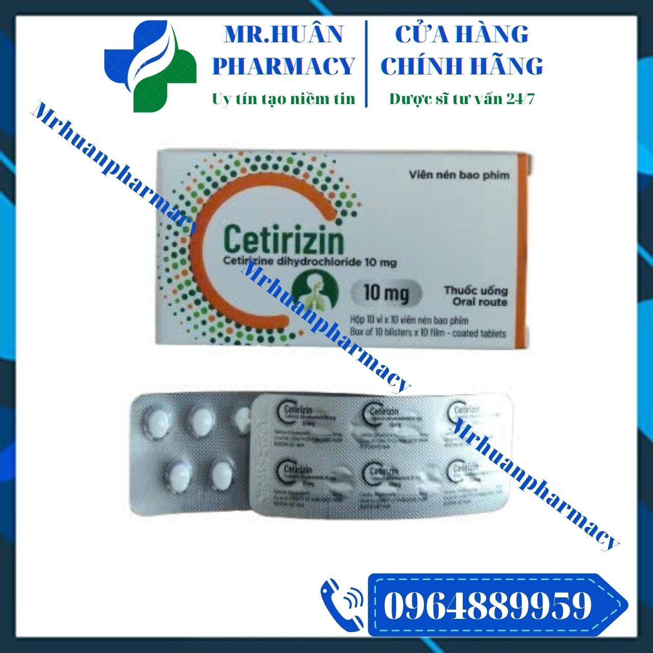 Cetirizin 10mg, Cetirizin 10mg Buymed, Dị ứng, Mẩn ngứa, Ngạt mũi, Mày đay Cetirizin 10mg, Cetirizin 10mg Buymed, Dị ứng, Mẩn ngứa, Ngạt mũi, Mày đay