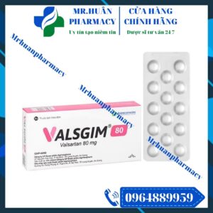 Valsgim 80, Valsgim, Valsartan, Valsartan 80mg, Cao huyết áp, Suy tim