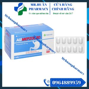 Loét dạ dày - tá tràng, Trào ngược dạ dày - thực quản, Agimepzol 20, Agimepzol, Omeprazole, Omeprazol 20mg