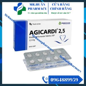 Agicardi 2.5, Agicardi, Bisoprolol, Bisoprolol 2.5mg, Cơn đau thắt ngực, Suy tim mạn