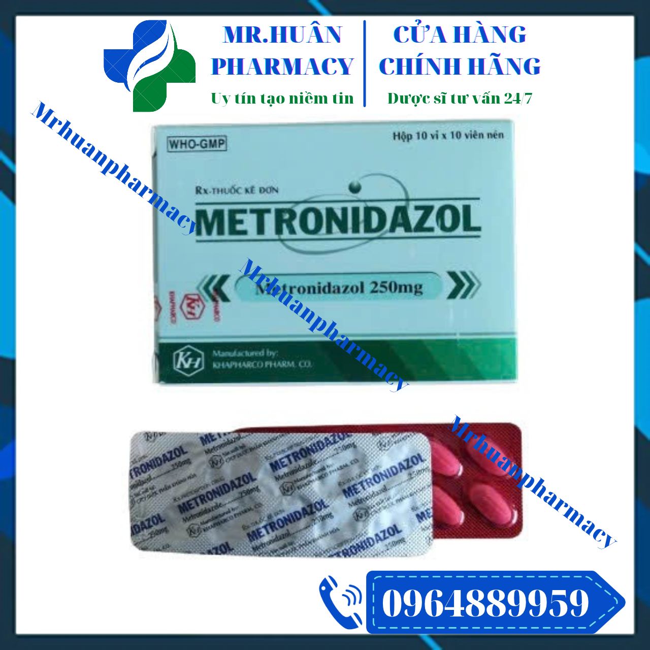 Metronidazol 250mg Khapharco, Metronidazole, Metronidazol 250mg, Viêm loét dạ dày - tá tràng, Viêm lợi, Nhiễm H.pylori Metronidazol 250mg Khapharco, Metronidazole, Metronidazol 250mg, Viêm loét dạ dày - tá tràng, Viêm lợi, Nhiễm H.pylori