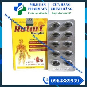 Rutin C Bcomplex, Rutin C, Giúp tăng sức bền thành mạch, Tăng sức đề kháng, Chảy máu cam, Chảy máu chân răng