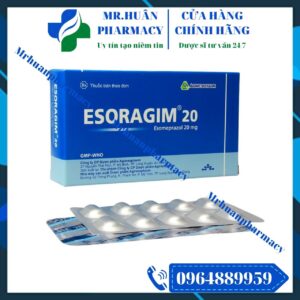 Esoragim 20, Esoragim, Esomeprazol, Esomeprazol 20mg, Loét dạ dày - tá tràng, Trào ngược dạ dày - thực quản