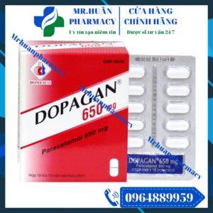 Dopagan 650mg, Dopagan, Paracetamol, Paracetamol 650mg, Giảm đau, Hạ sốt