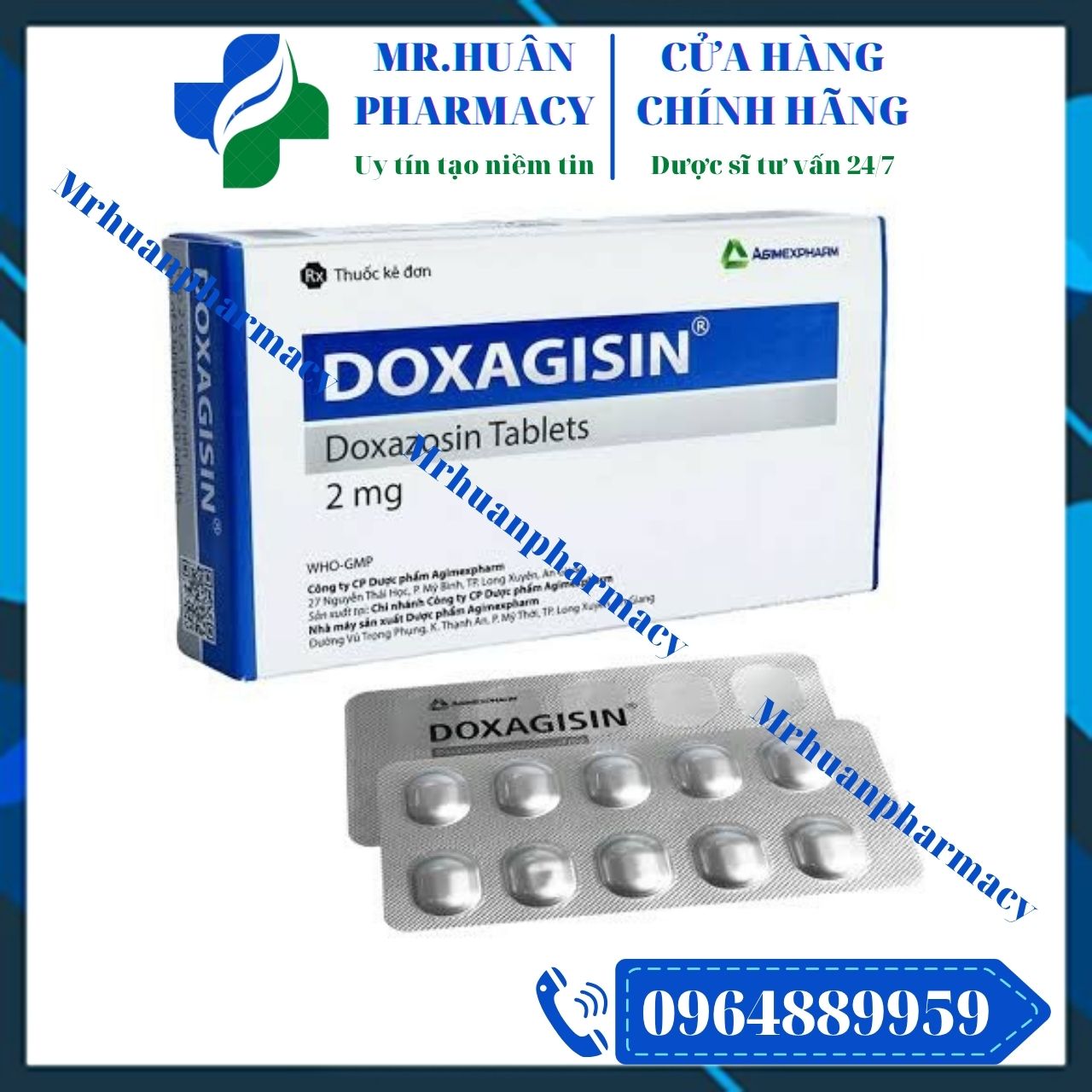 Doxagisin 2mg, Doxagisin, Doxazosin, Doxazosin 2mg, Phì đại tiền liệt tuyến, Tăng huyết áp Doxagisin 2mg, Doxagisin, Doxazosin, Doxazosin 2mg, Phì đại tiền liệt tuyến, Tăng huyết áp