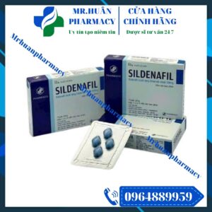 Sildenafil 100mg Pharbaco, Sildenafil 100mg, Sildenafil, Rối loạn cương dương, Yếu sinh lý