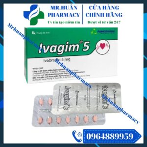 Ivagim 5, Ivagim, Ivabradin, Ivabradin 5mg, Đau thắt ngực mạn tính, Đau thắt ngực ổn định