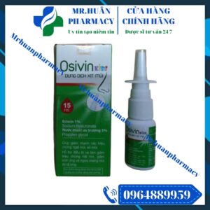 Dung dịch xịt mũi, Osivin Kids, Viêm mũi, Viêm xoang, Viêm mũi họng, Ngạt mũi