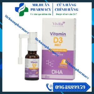 Vivita Vitamin D3 MK7, Vitamin D3 K2 (MK7), Vitamin D3 DHA, Vitamin D3 K2 (MK7) DHA, Tăng cường hấp thu Canxi