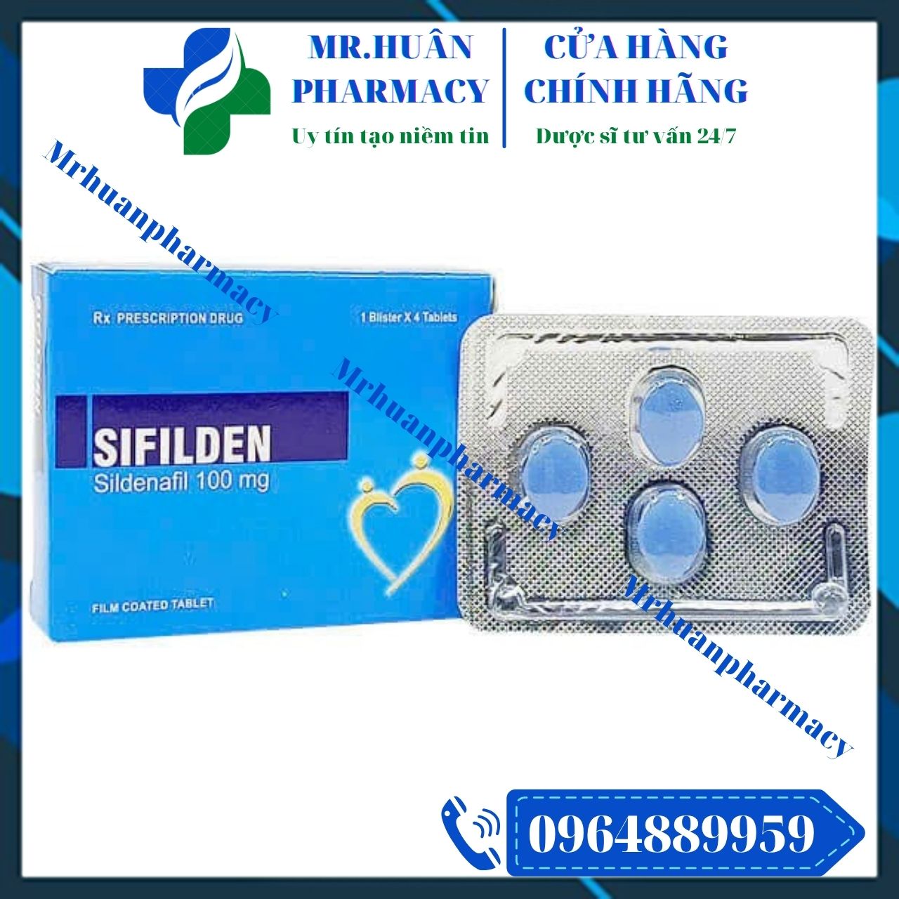 Sifilden 100mg, Sifilden, Sildenafil, Sildenafil 100mg, Yếu sinh lý, Rối loạn cương dương Sifilden 100mg, Sifilden, Sildenafil, Sildenafil 100mg, Yếu sinh lý, Rối loạn cương dương